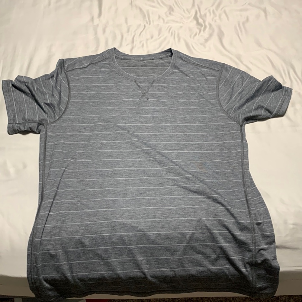 Lululemon oversized grey striped tee